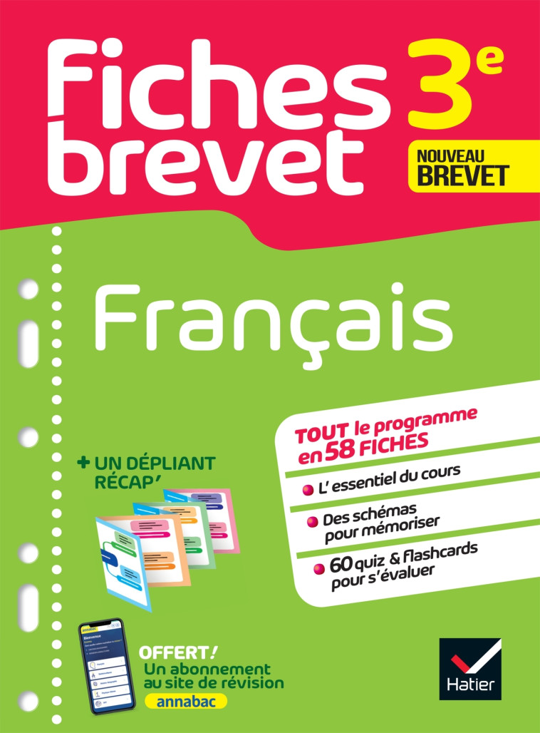 FICHES BREVET FRANCAIS 3E BREVET 2024 - FICHES DE REVISION & QUIZ - Sylvie Dauvin - HATIER