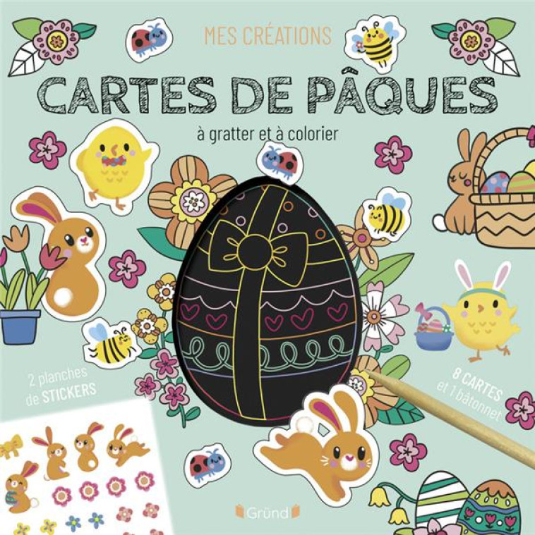 CARTES DE PAQUES A GRATTER ET A COLORIER - TCHATCHA ESTELLE - NC