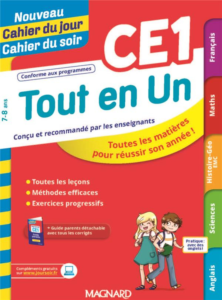 TOUT EN UN CE1 - LE?ONS, M?THODES ET EXERCICES - NOUVEAU CAHIER DU JOUR CAHIER DU SOIR - DOMINIQUE VACHER - MAGNARD