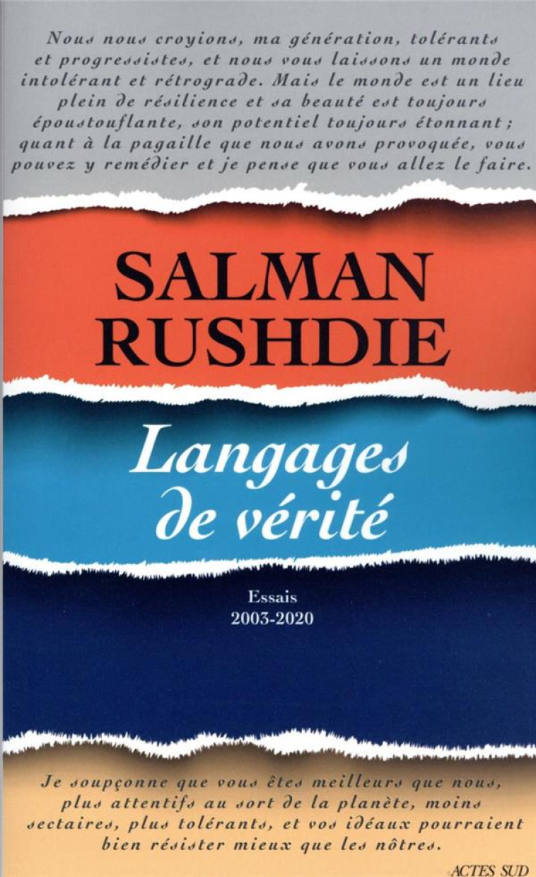 LANGAGES DE VERITE - ESSAIS 2003-2020 - RUSHDIE - ACTES SUD