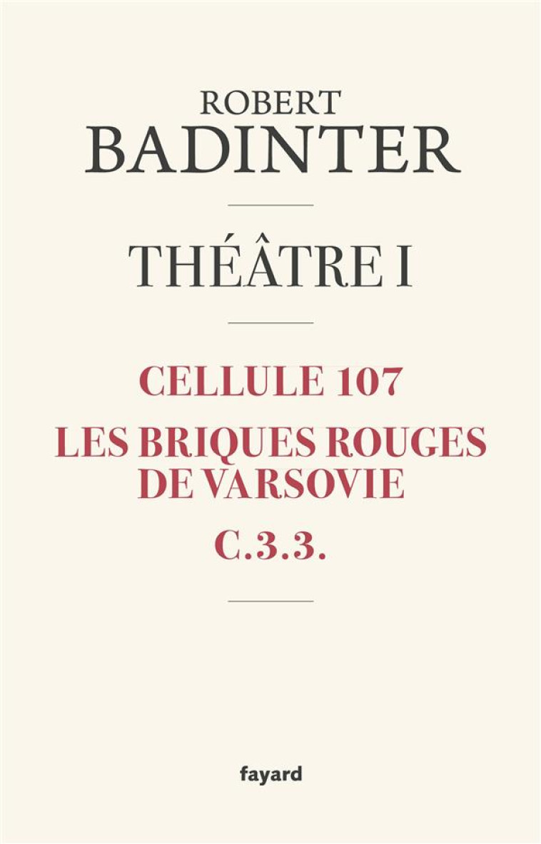 TH??TRE I - ROBERT BADINTER - FAYARD