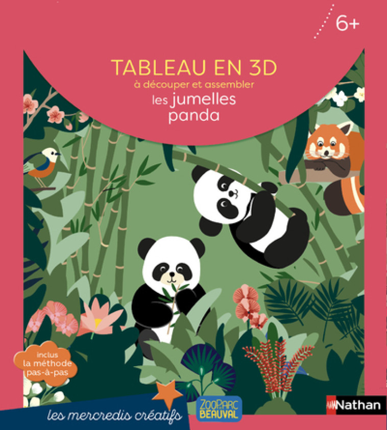 Beauval Pochette Tableau en 3D: Les jumelles panda - Mathilde Bourgon - NATHAN