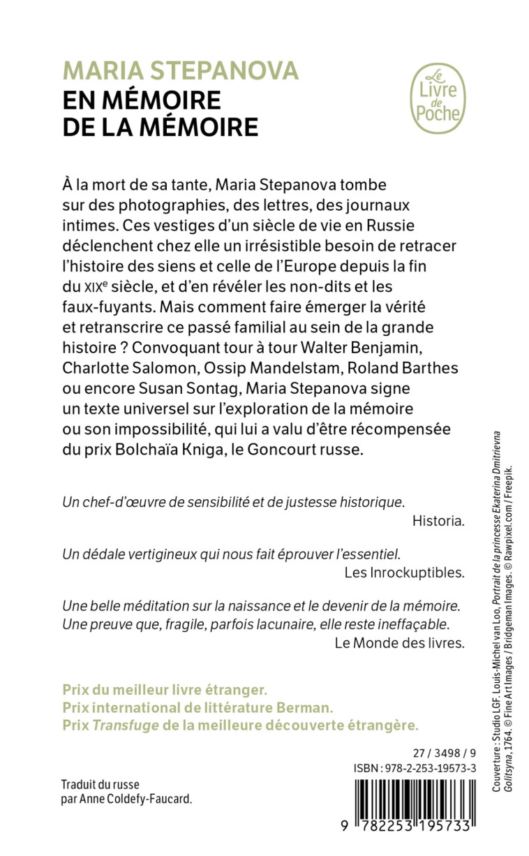 En mémoire de la mémoire - Maria Stepanova - LGF