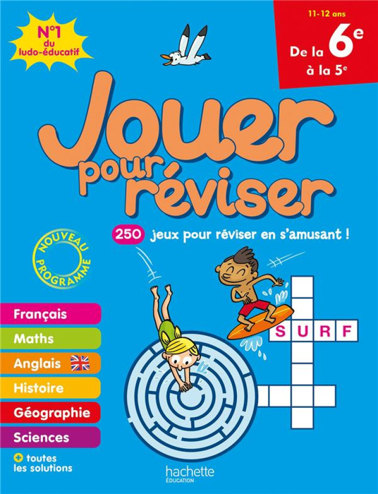 JOUER POUR RÉVISER - DE LA 6E À LA 5E - CAHIER DE VACANCES 2024 - MEHEE LOIC - HACHETTE