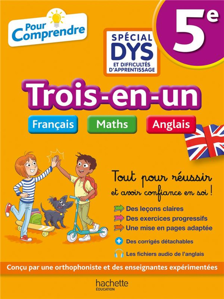 5E SPECIAL DYS (DYSLEXIE) ET DIFFICULTES D'APPRENTISSAGE : FRANCAIS - MATHS - ANGLAIS - LISLE/VIRON/LEMAY - HACHETTE