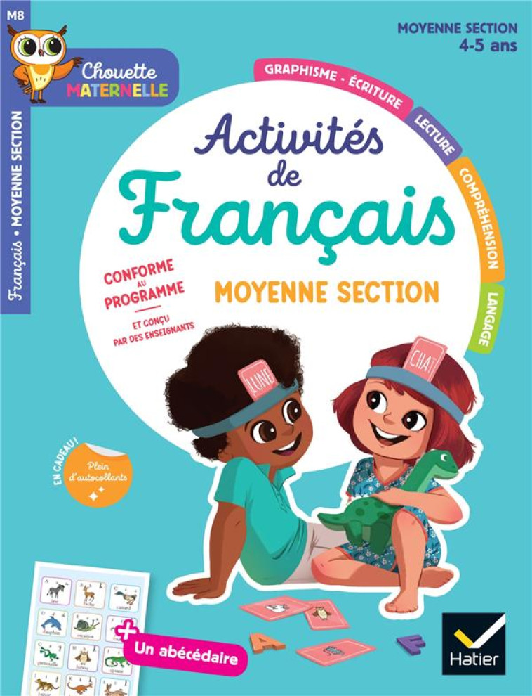 MATERNELLE ACTIVITÉS DE FRANÇAIS MOYENNE SECTION - 4 ANS - BUSTER BONE - HATIER SCOLAIRE