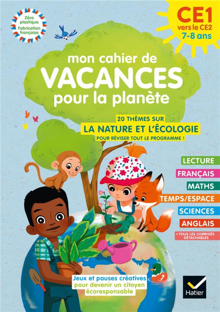 MON CAHIER DE VACANCES POUR LA PLANETE 2024 DU CE1 AU CE2 7/8 ANS - ROUGEL SUZANNE - HATIER SCOLAIRE