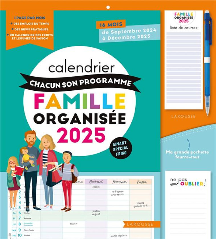 CALENDRIER CHACUN SON PROGRAMME FAMILLE ORGANISÉE 2025 - XXX - NC