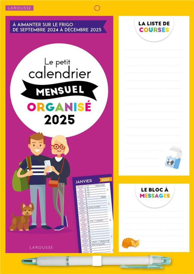 LE PETIT CALENDRIER MENSUEL FAMILLE ORGANISÉE 2025 - XXX - NC