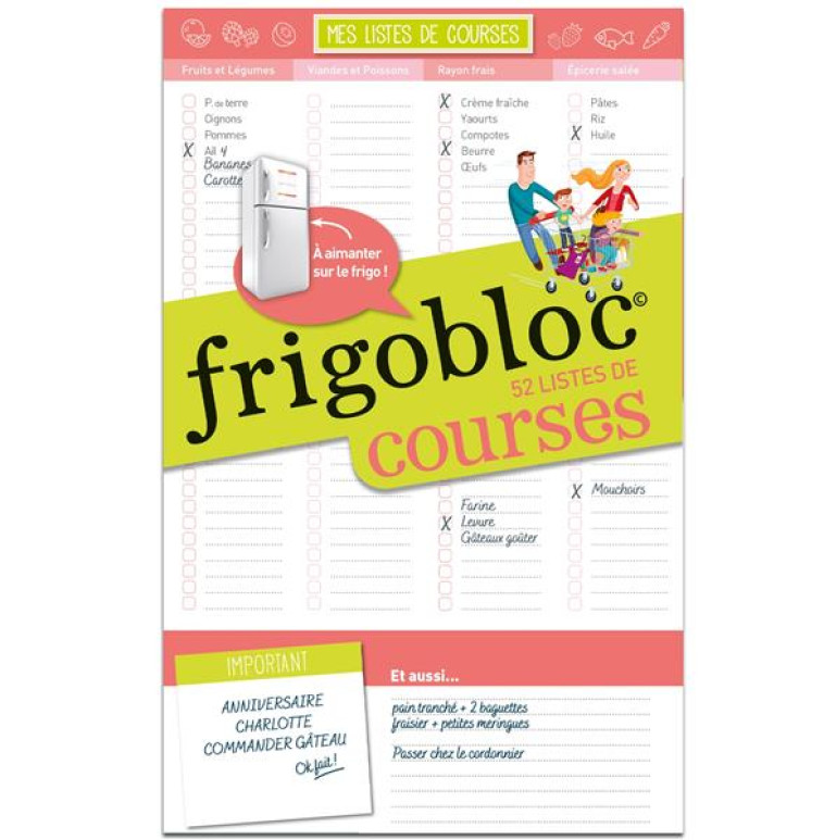 FRIGOBLOC LISTE DES COURSES DE LA SEMAINE - COLLECTIF - NC