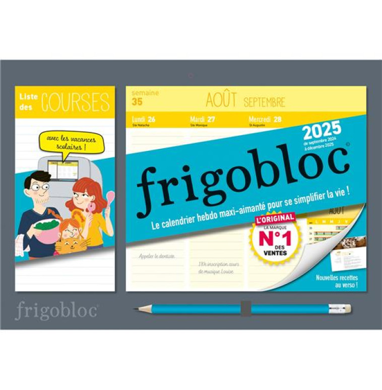 MINI FRIGOBLOC HEBDOMADAIRE 2025-CALENDRIER D'ORGANISATION FAMILIALE/ SEM (SEPT. 2024-DÉC. 2025) - COLLECTIF - NC