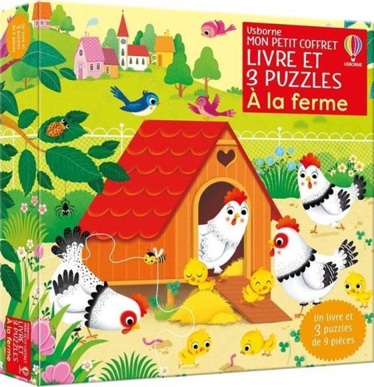 A LA FERME - MON PETIT COFFRET LIVRE ET 3 PUZZLES - TAPLIN/IOSSA/EVER - NC