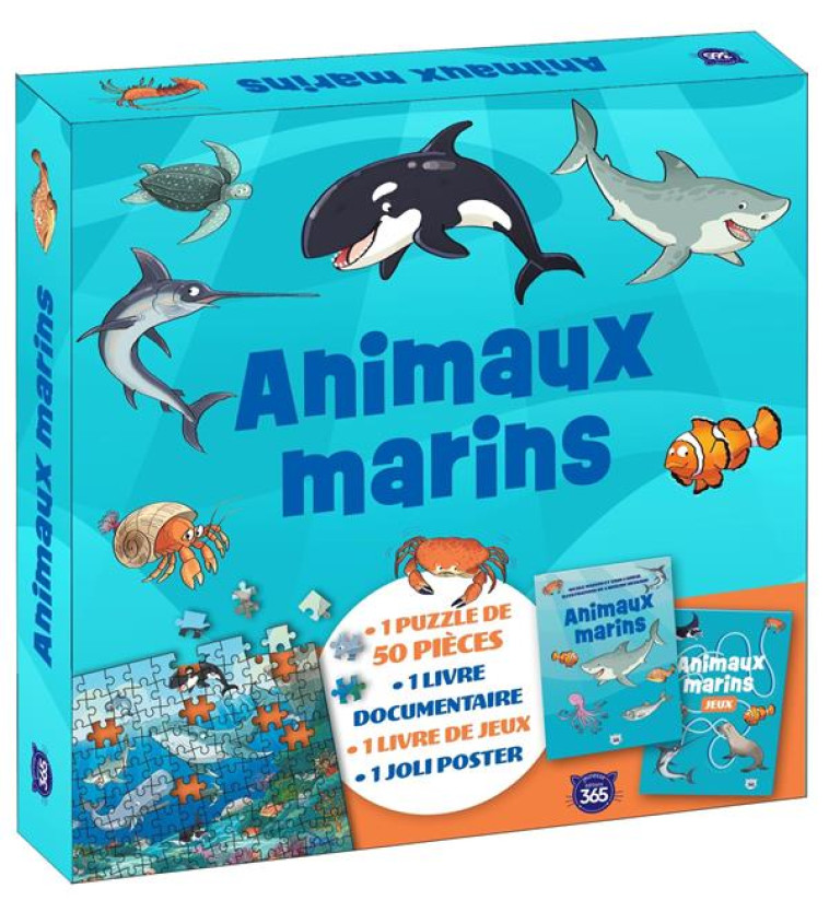 COFFRET PUZZLE DOCUMENTAIRE - ANIMAUX MARINS - NICOLE MASSON - NC