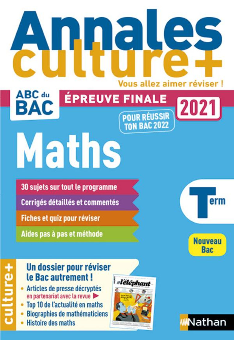 ANNALES BAC 2021 MATHS TERMINALE - CULTURE + - MICKAEL VEDRINE - CLE INTERNAT