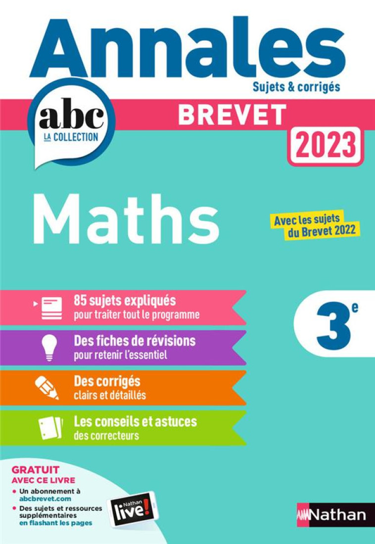 ANNALES BREVET 2023 MATHS - CORRIGÉS - GILLES MORA - CLE INTERNAT