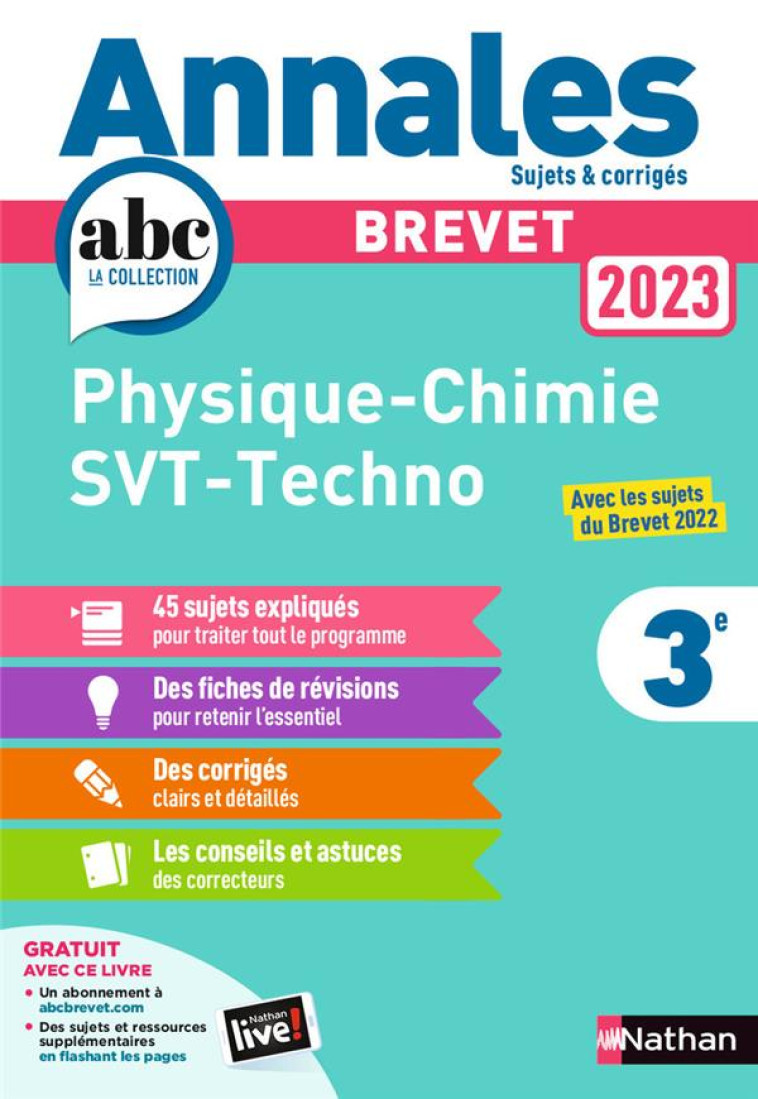 ANNALES BREVET 2023- PHYSIQUE CHIMIE - SVT - TECHNO - CORRIGÉ - ARNAUD LOPIN - CLE INTERNAT