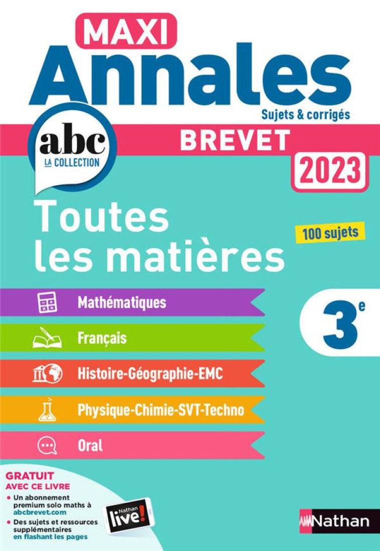 MAXI ANNALES BREVET 2023-CORRIGÉ - THOMAS BOUHOURS - CLE INTERNAT