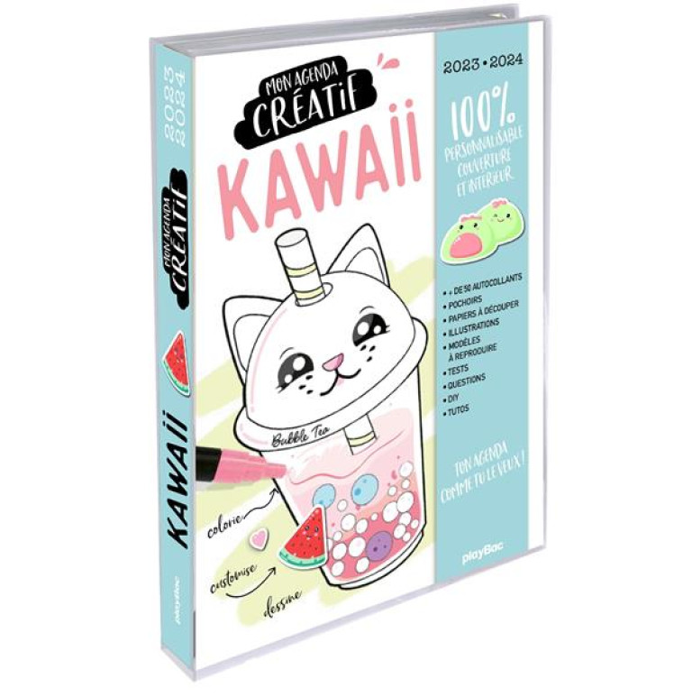 MON AGENDA CRÉATIF KAWAII 2024-2025 - PLAYBAC ÉDITIONS - NC