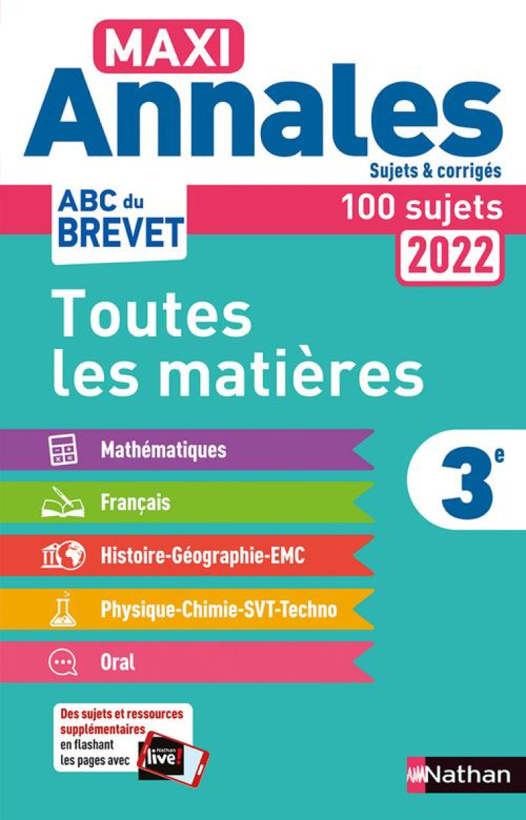 MAXI ANNALES BREVET 2022-CORRIGÉ - ARNAUD LOPIN - CLE INTERNAT