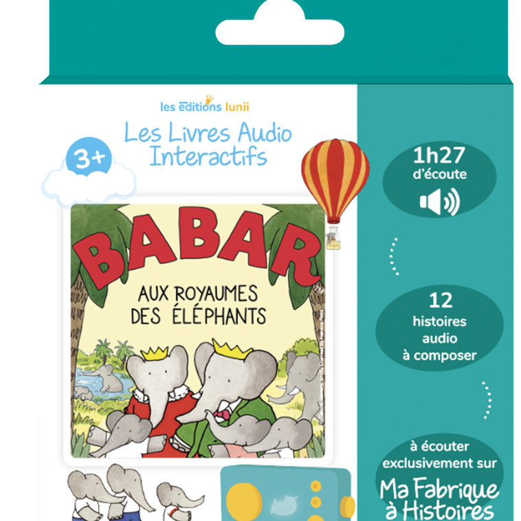 COFFRET LIVRE AUDIO - BABAR AUX ROYAUMES DES ELEPHANTS -  Lunii - LUNII