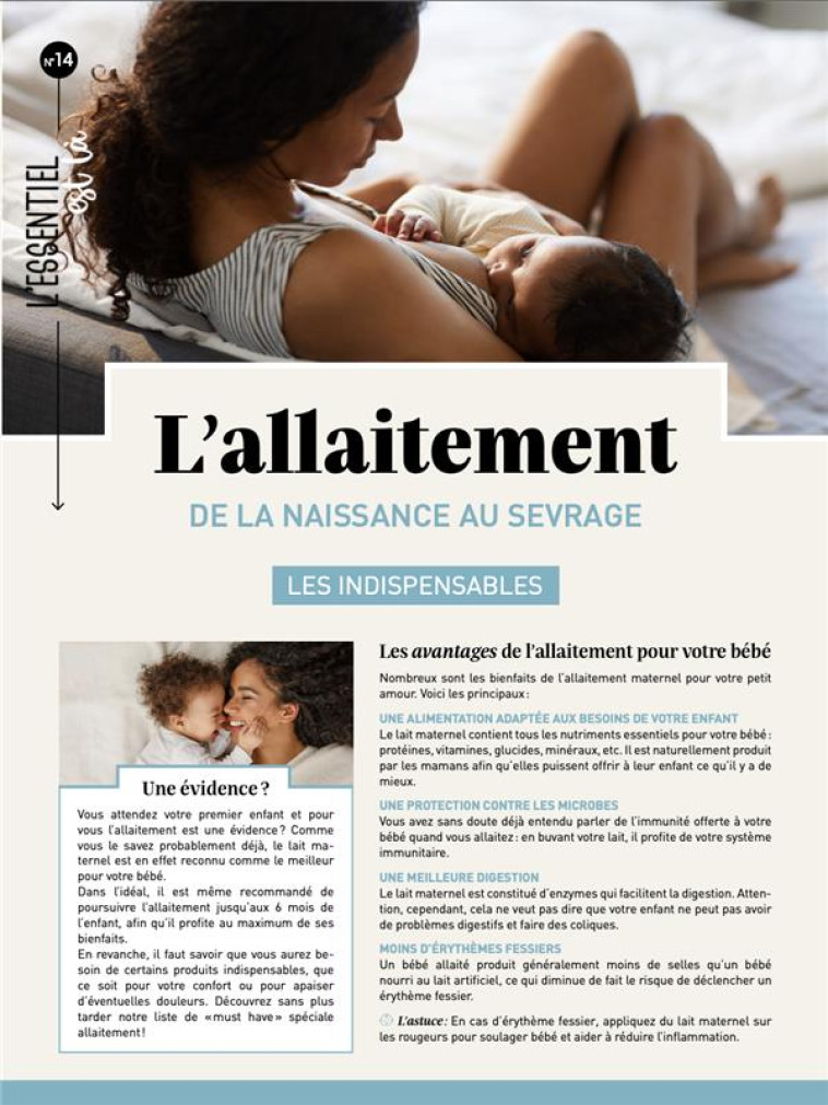 L' ALLAITEMENT : DE LA NAISSANCE AU SEVRAGE - COLLECTIF - MERCILESLIVRES