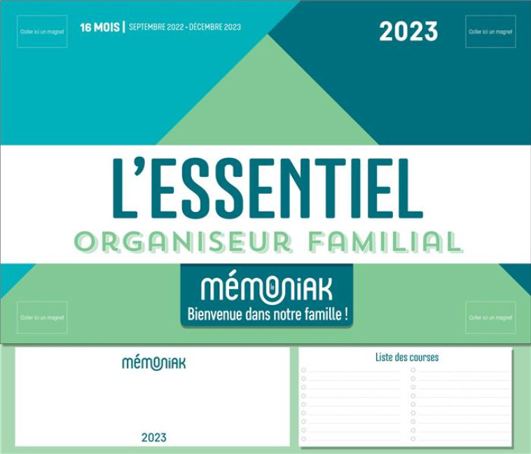 MINI-ORGANISEUR FAMILIAL L ESSENTIEL MEMONIAK 2023, CALENDRIER FAMILIAL MENSUEL (SEPT. 2022- DEC. 20 - XXX - NC