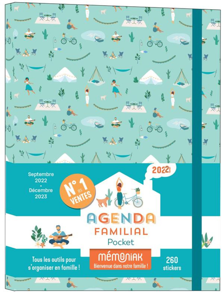 AGENDA FAMILIAL MÉMONIAK POCKET, SEPT. 2022- DÉC 2023 - EDITIONS 365 - NC