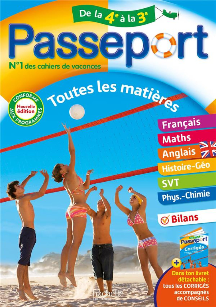 PASSEPORT - TOUTES LES MATIÈRES - DE LA 4E À LA 3E - CAHIER DE VACANCES 2024 - MIREILLE SEMAT - HACHETTE