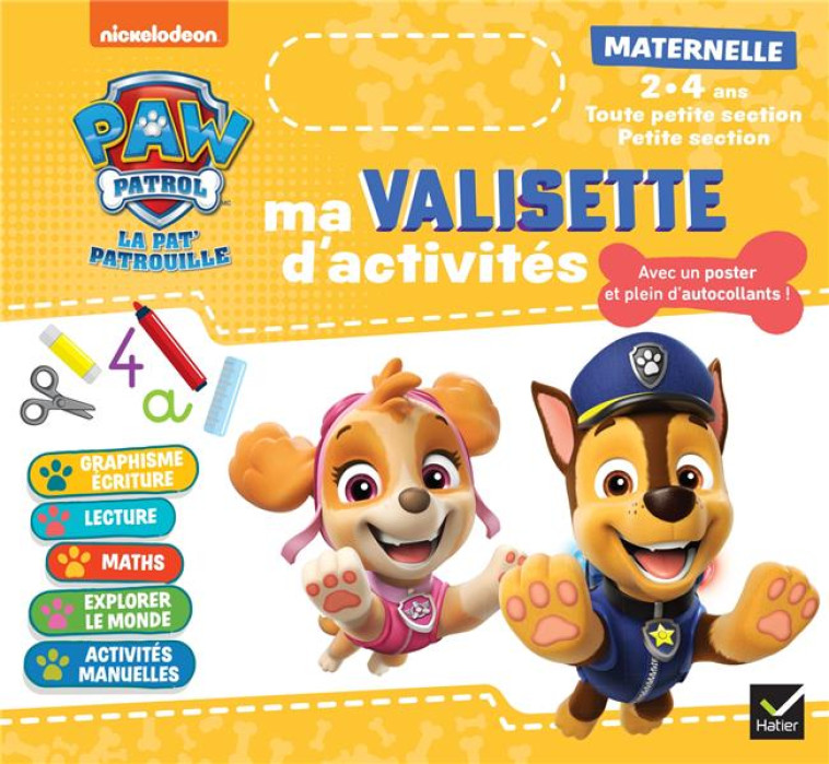 MA VALISETTE D'ACTIVITÉS MATERNELLE TPS ET PS PAT'PATROUILLE - 2-3 ANS - RACHEL VALENTIN - HATIER SCOLAIRE