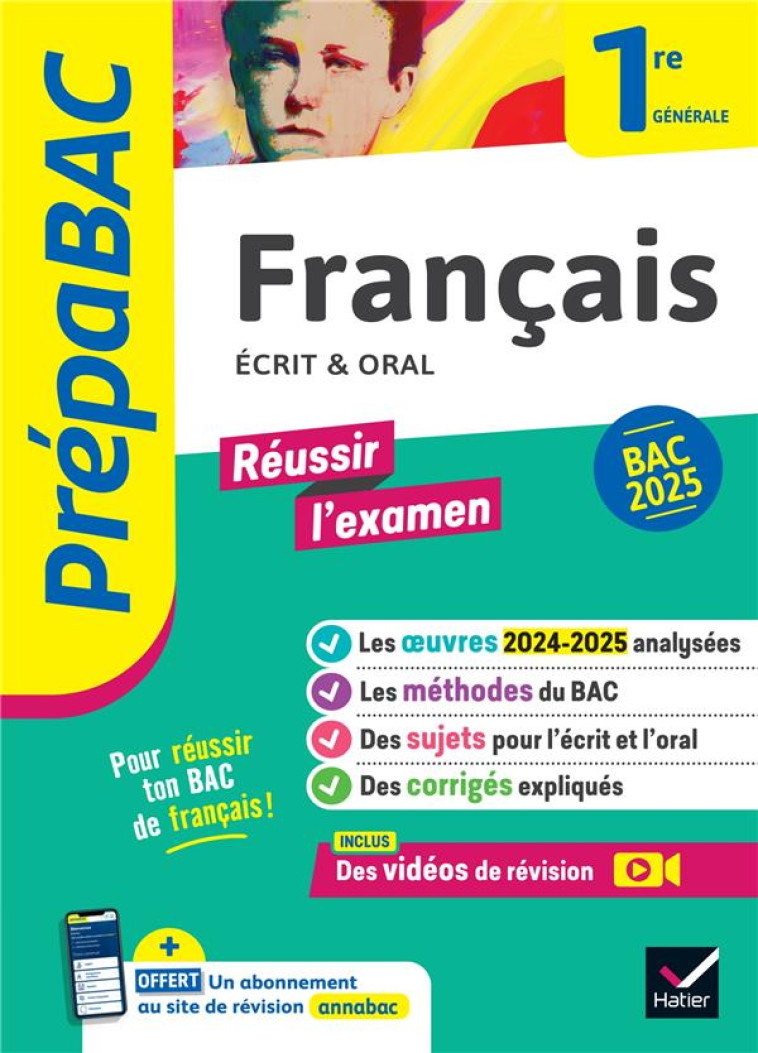 PRÉPABAC FRANÇAIS 1RE GÉNÉRALE - BAC DE FRANÇAIS 2025 (ÉCRIT & ORAL) - BERANGERE TOUET - HATIER SCOLAIRE