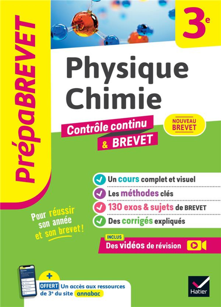 PRÉPABREVET PHYSIQUE-CHIMIE 3E - NOUVEAU BREVET 2025 - JOEL CARRASCO - HATIER SCOLAIRE