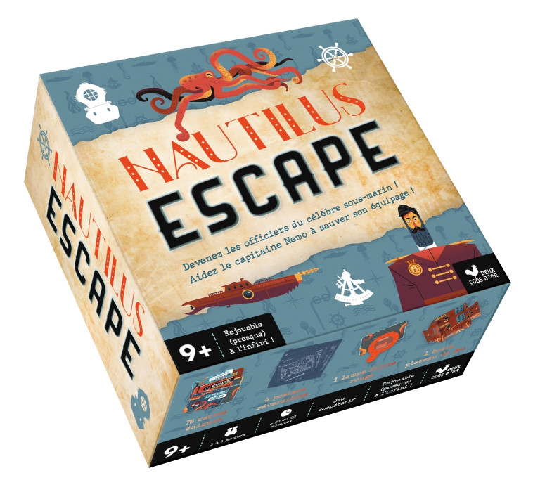 Nautilus Escape - boîte avec cartes et accessoires - Hervieux Julien, Merlaut Pauline - DEUX COQS D OR