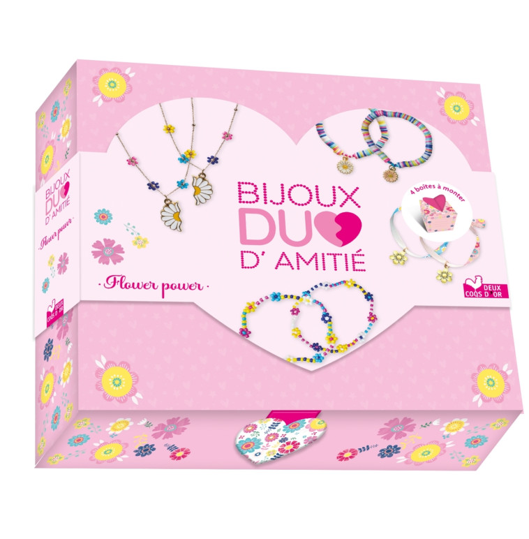 Bijoux duo d'amitié Flower power - coffret avec accessoires - Lazerges Laetitia, Anglicas Louise - DEUX COQS D OR