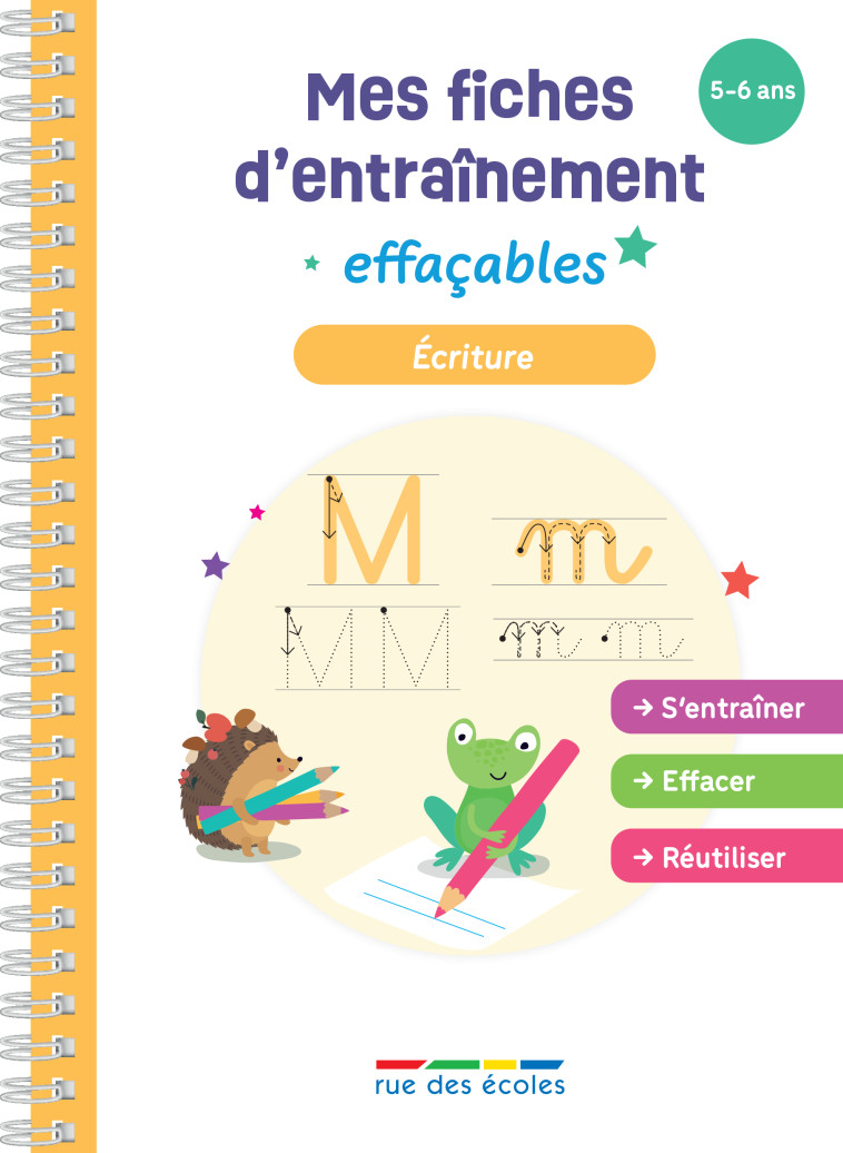 Mes fiches d'entraînement effaçables - Écriture - 5-6 ans - Collectif  - RUE DES ECOLES