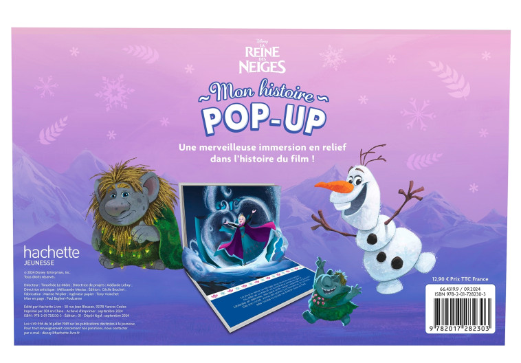 LA REINE DES NEIGES - Mon histoire pop-up - Disney - Tony Voinchet - DISNEY HACHETTE