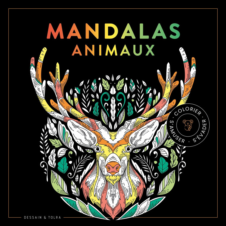 Black Coloriage - Mandalas animaux - XXX - DESSAIN TOLRA