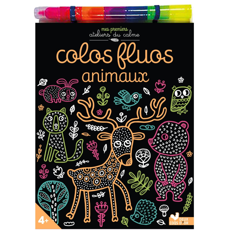 Colos fluos animaux -  avec un feutre multimines - Alena Razumova - DEUX COQS D OR