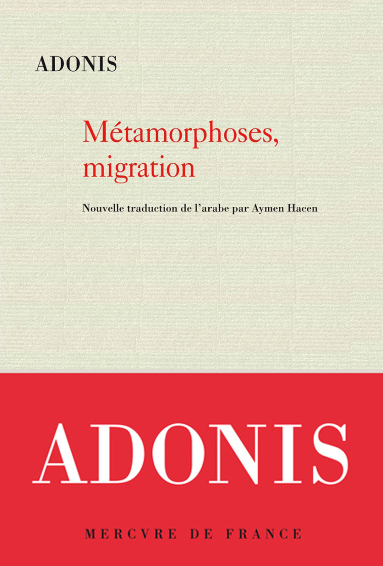 Métamorphoses, migration -  Adonis - MERCURE DE FRAN