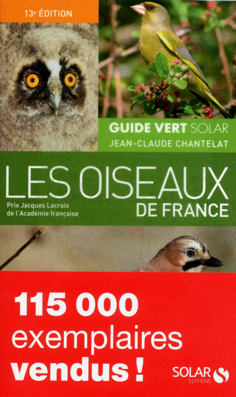 Guide vert des oiseaux de France NE - Jean-Claude Chantelat - SOLAR