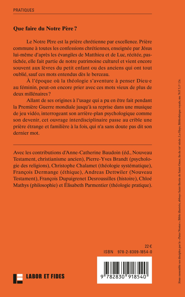 Que faire du Notre Père? - Anne-Catherine Baudoin - LABOR ET FIDES