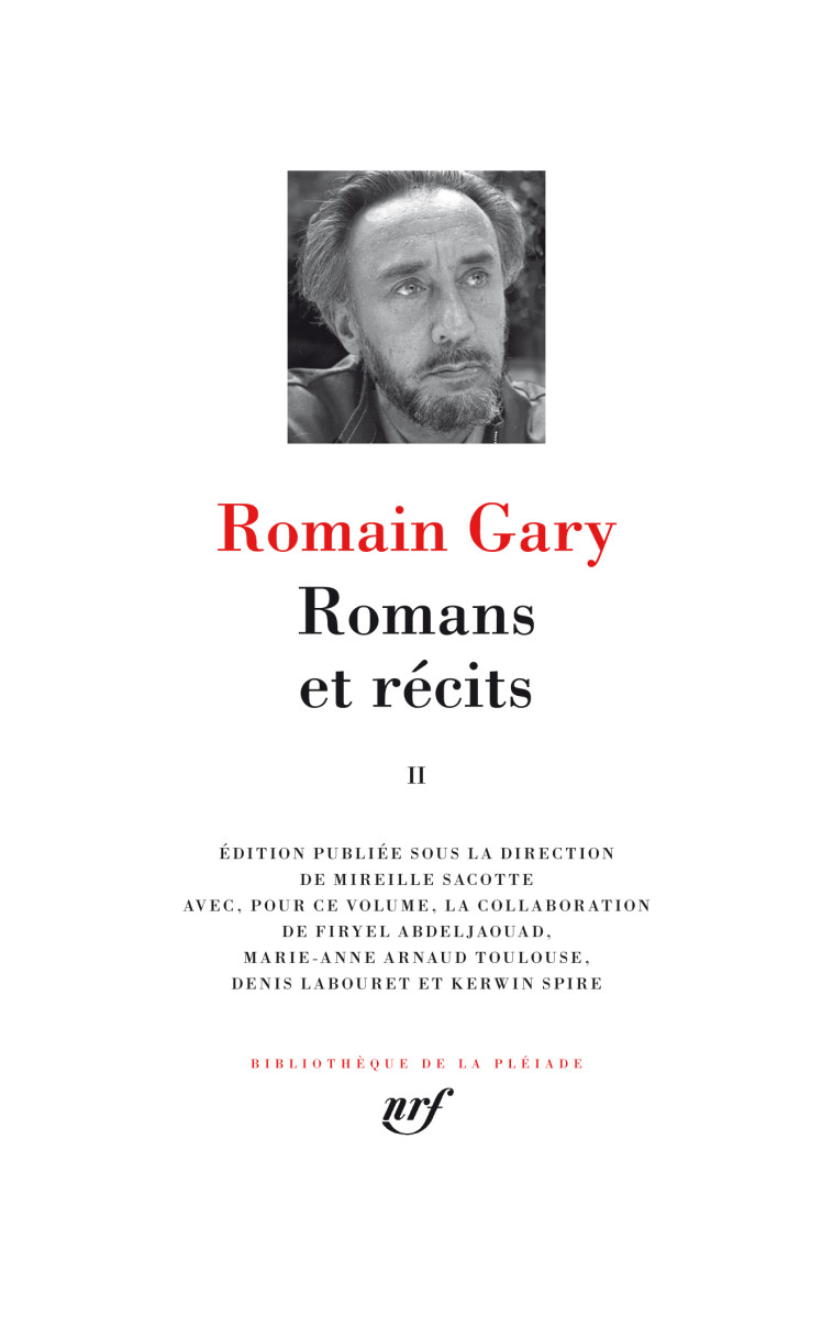 ROMANS ET RÉCITS - Romain Gary - GALLIMARD