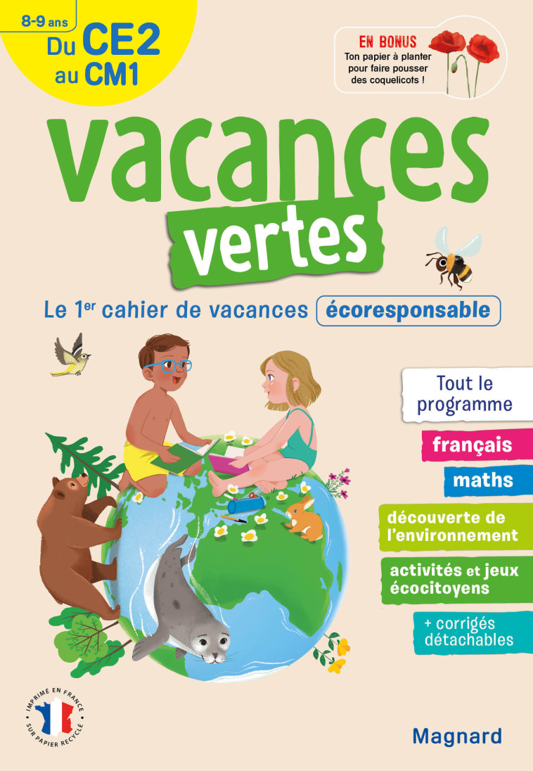 Cahier de vacances 2023, du CE2 vers le CM1 8-9 ans - Vacances vertes - Isabelle  Collioud-Marichallot, Isabelle  Collioud-Marichallot - MAGNARD