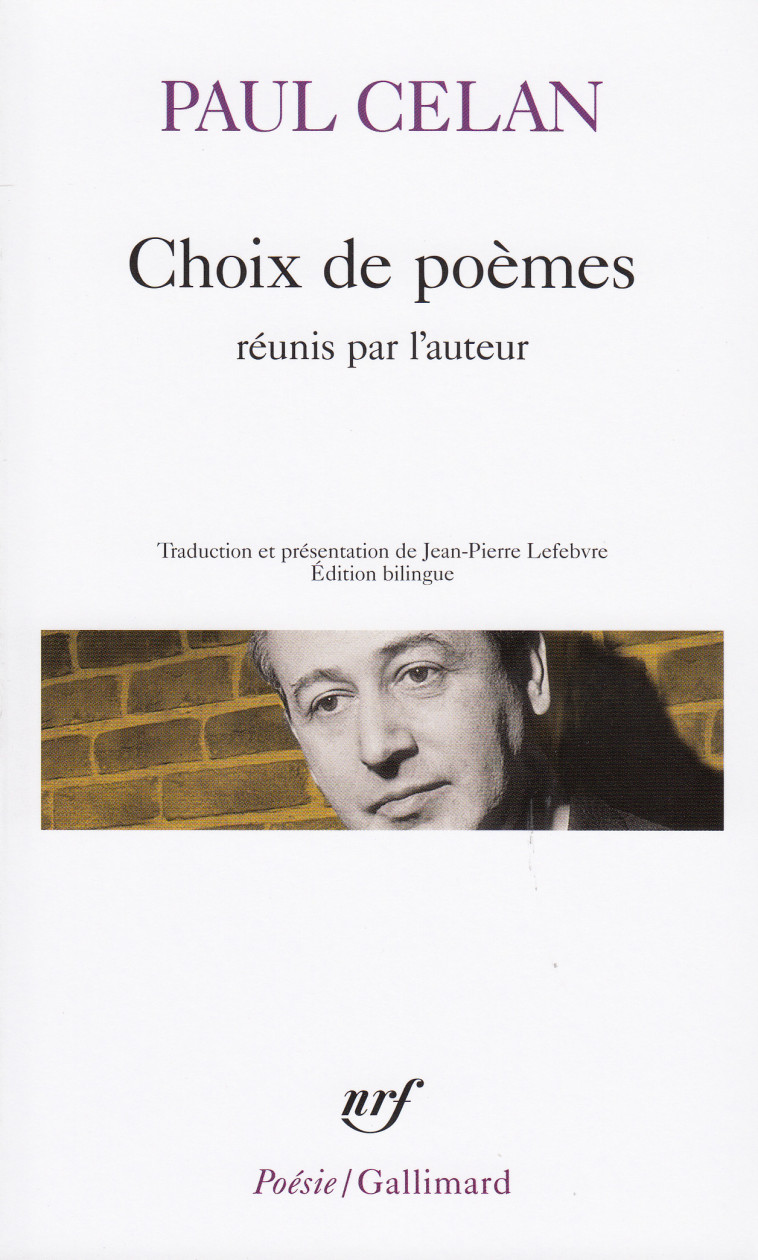 CHOIX DE POEMES - CELAN PAUL - GALLIMARD