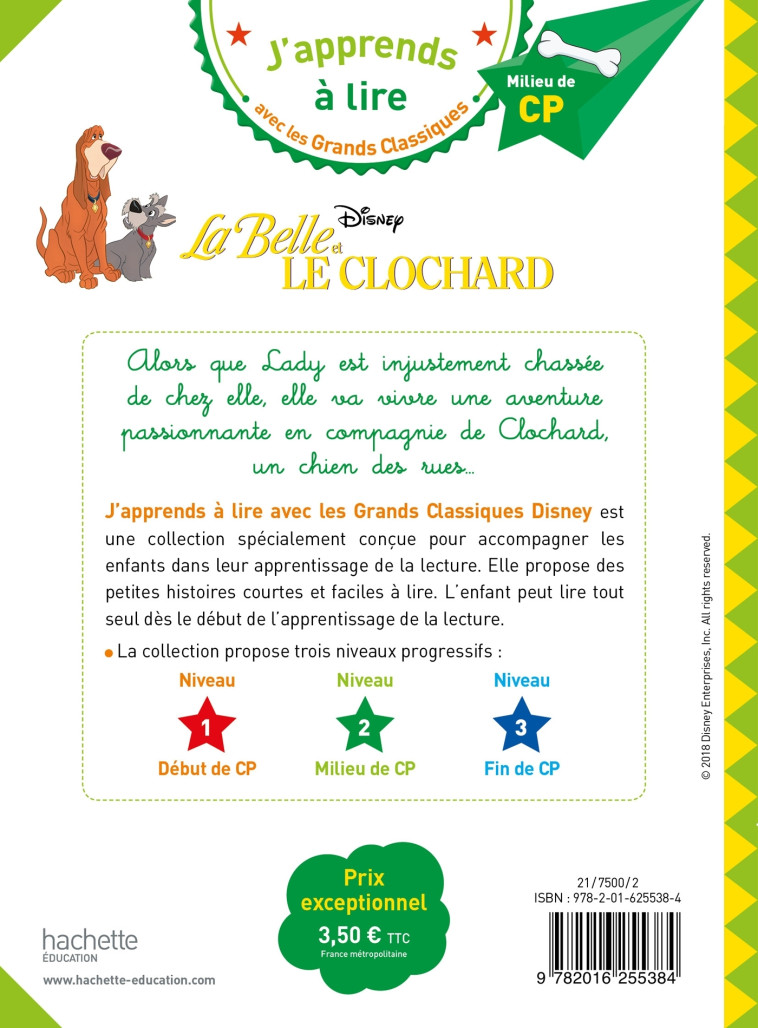 Disney - La Belle et le Clochard, CP Niveau 2 - Isabelle Albertin - HACHETTE EDUC