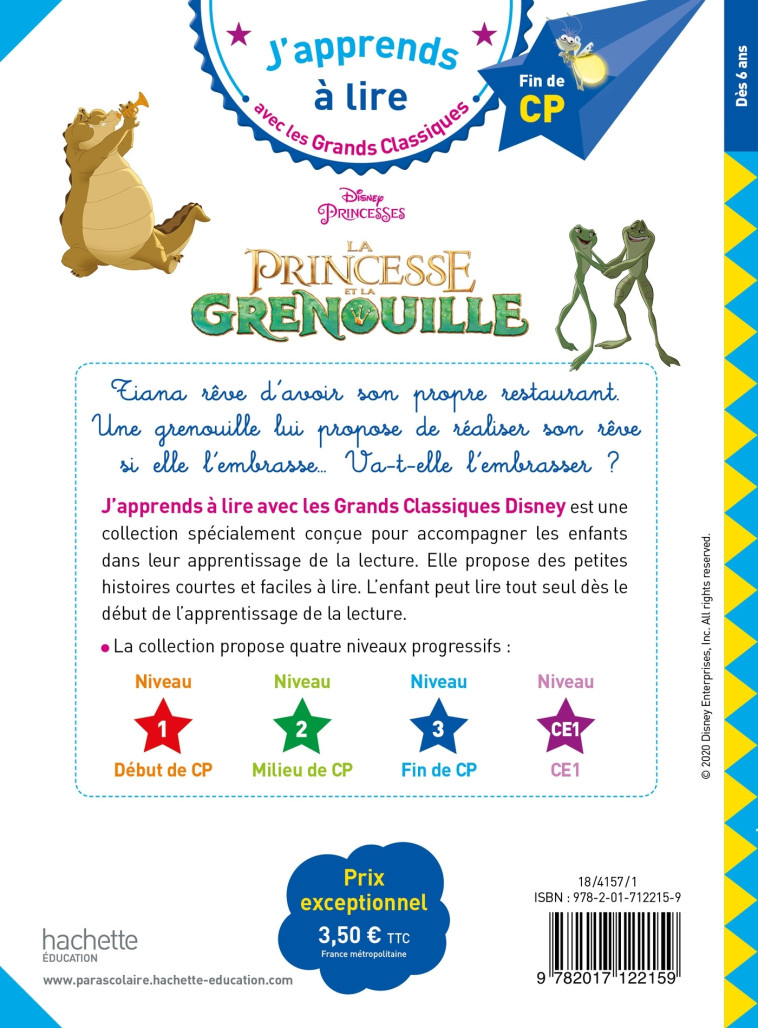 Disney - La princesse et la grenouille, CP Niveau 3 - Isabelle Albertin - HACHETTE EDUC