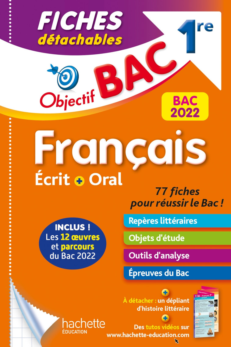 Objectif BAC Fiches détachables  Français 1re BAC 2022 - Amélie Pinçon - HACHETTE EDUC