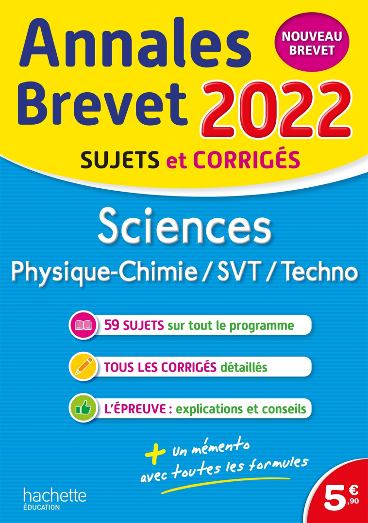 Annales Brevet 2022 Sciences - Sébastien Dessaint - HACHETTE EDUC