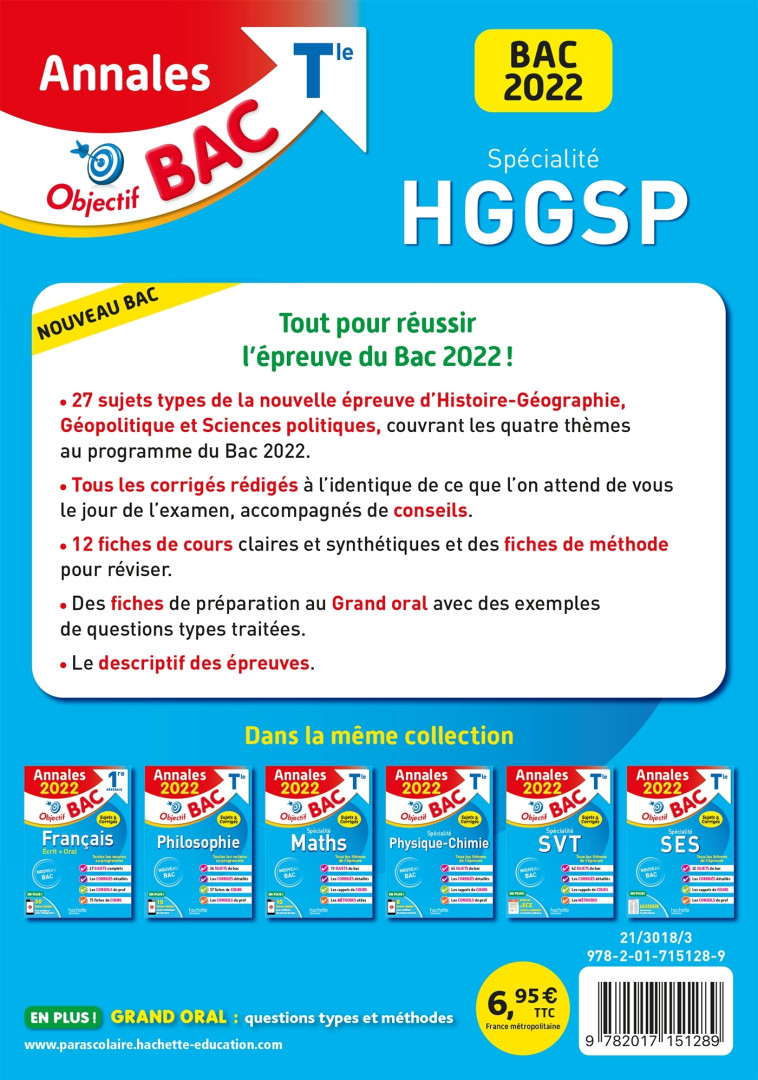 Annales Objectif BAC 2022 Spécialité Histoire-Géo - Arnaud Léonard - HACHETTE EDUC