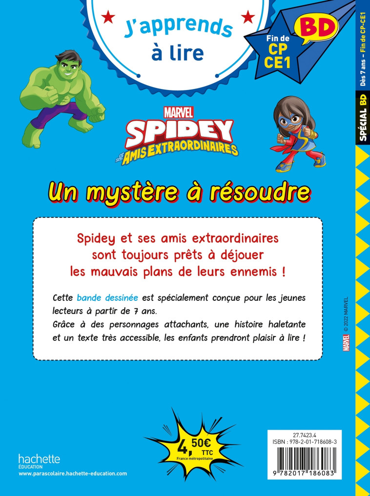 Disney BD Fin de CP-CE1 - Spidey et ses amis extraordinaires - Un mystère à résoudre - Isabelle Albertin - HACHETTE EDUC