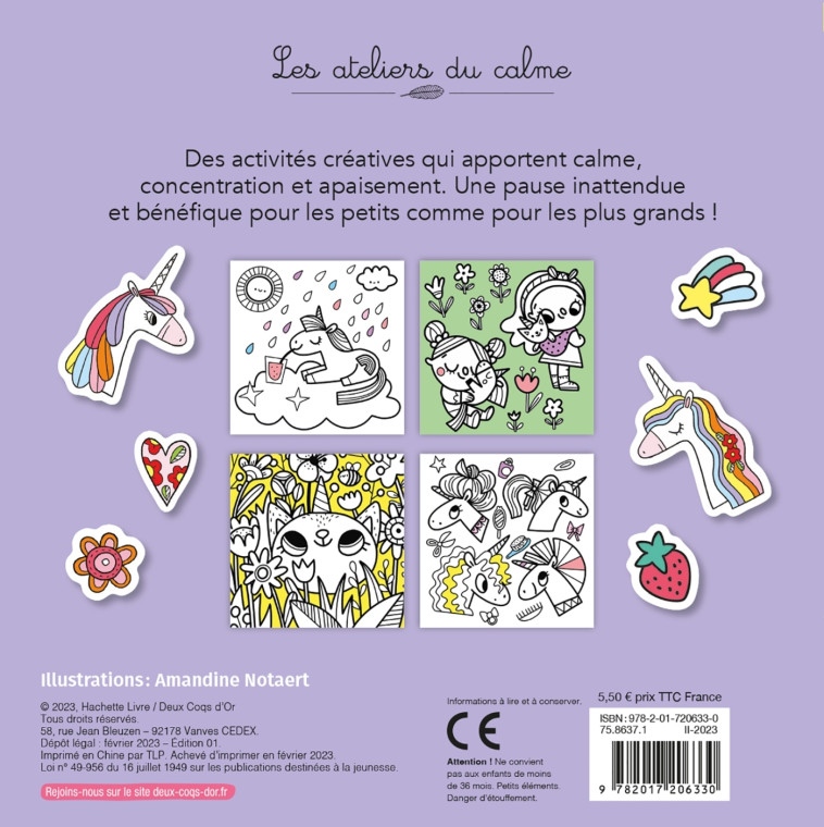 colos et autocollants licornes et caticorns - Amandine Notaert - DEUX COQS D OR